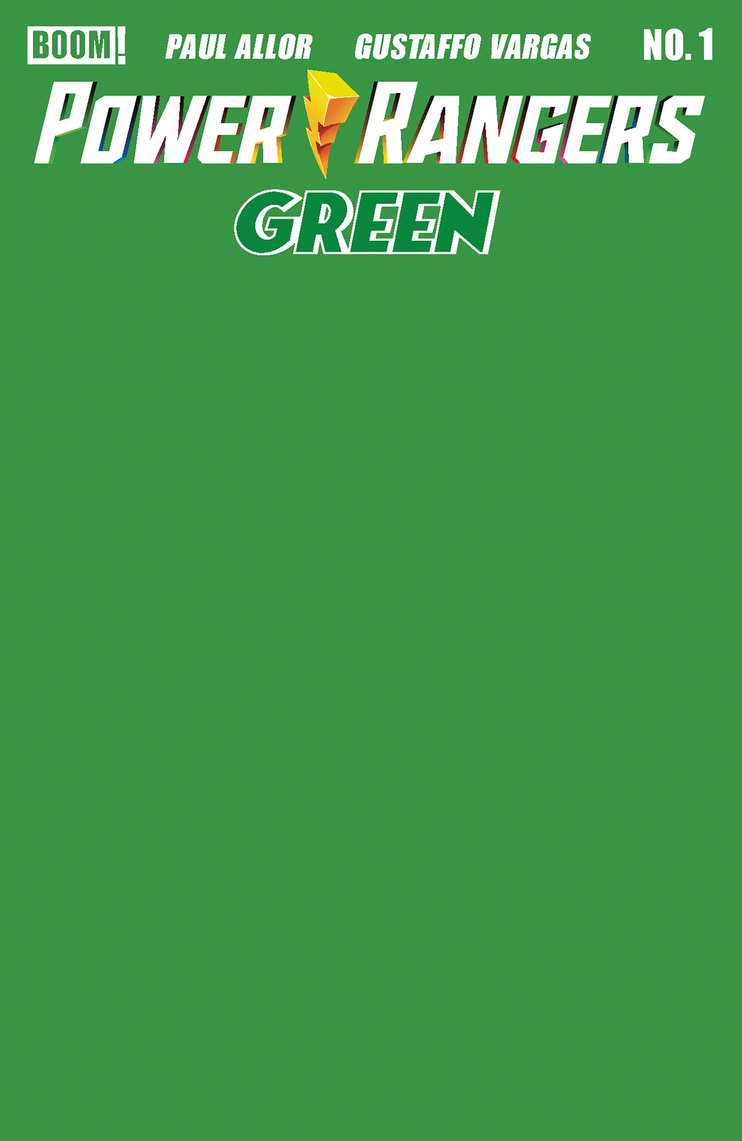 08/05/2026 Power Rangers Green #1 E Green Blank Sketch Variant BOOM ENTERTAINMENT