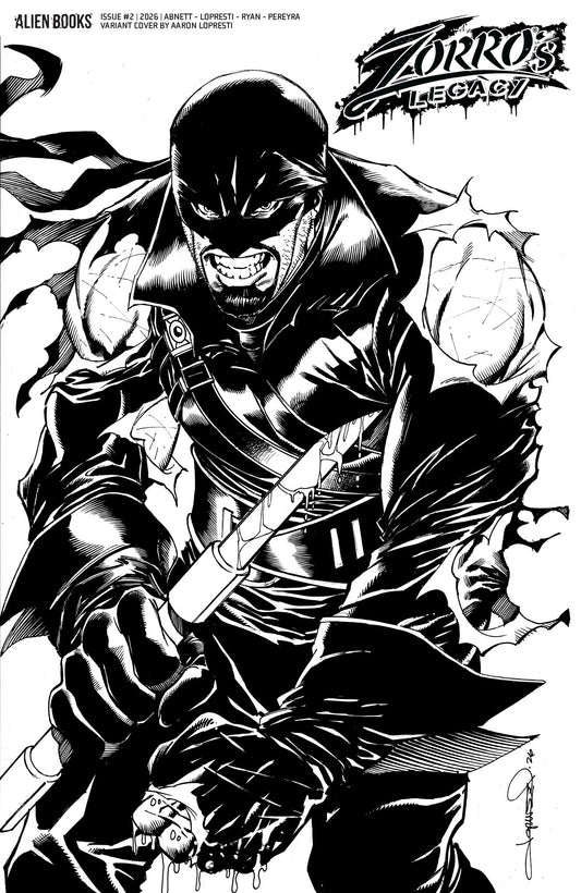 08/19/2026 Zorro's Legacy #2 Variant D (Lopresti B&W) IDW PUBLISHING