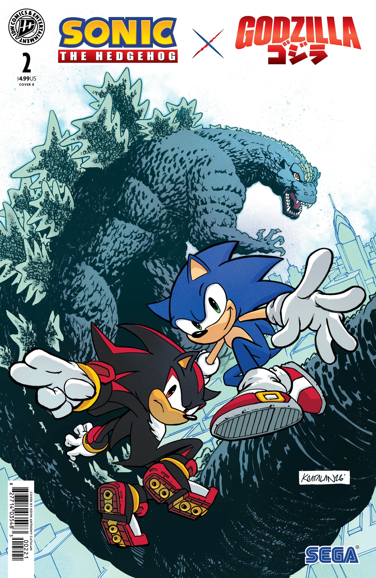09/02/2026 Sonic the Hedgehog x Godzilla #2 Variant B (Catalan) IDW PUBLISHING