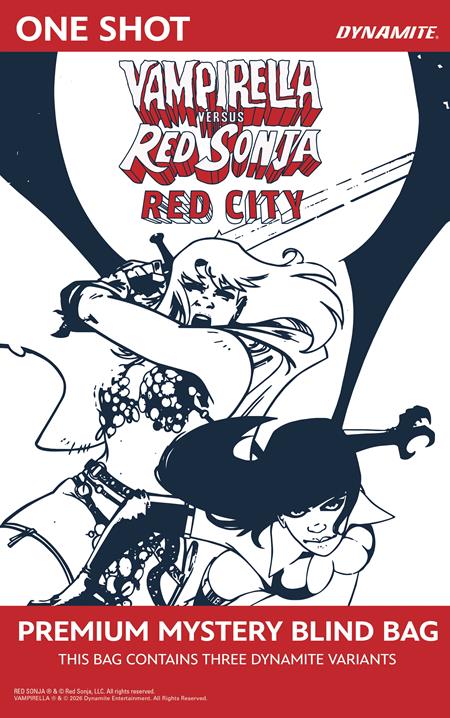 08/05/2026 VAMPIRELLA VS RED SONJA RED CITY #1 CVR F PREMIUM MYSTERY BLIND BAG VAR DYNAMITE ENTERTAINMENT