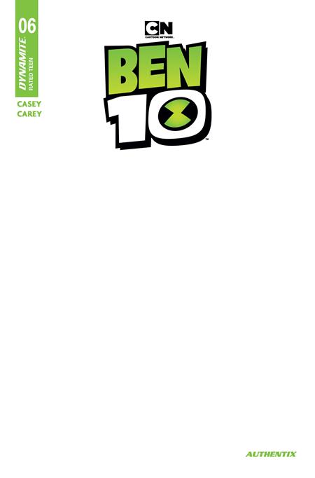 11/04/2026 BEN 10 #6 CVR F BLANK AUTHENTIX VAR DYNAMITE ENTERTAINMENT