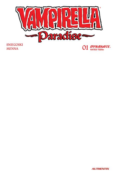 11/18/2026 VAMPIRELLA PARADISE #1 CVR G BLANK AUTHENTIX VAR DYNAMITE ENTERTAINMENT