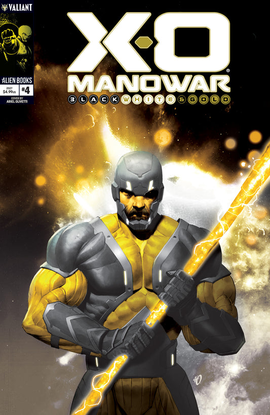 01/27/2027 X-O Manowar: Black, White & Gold #4 Variant B (Olivetti Black, White & Gold Variant) IDW PUBLISHING