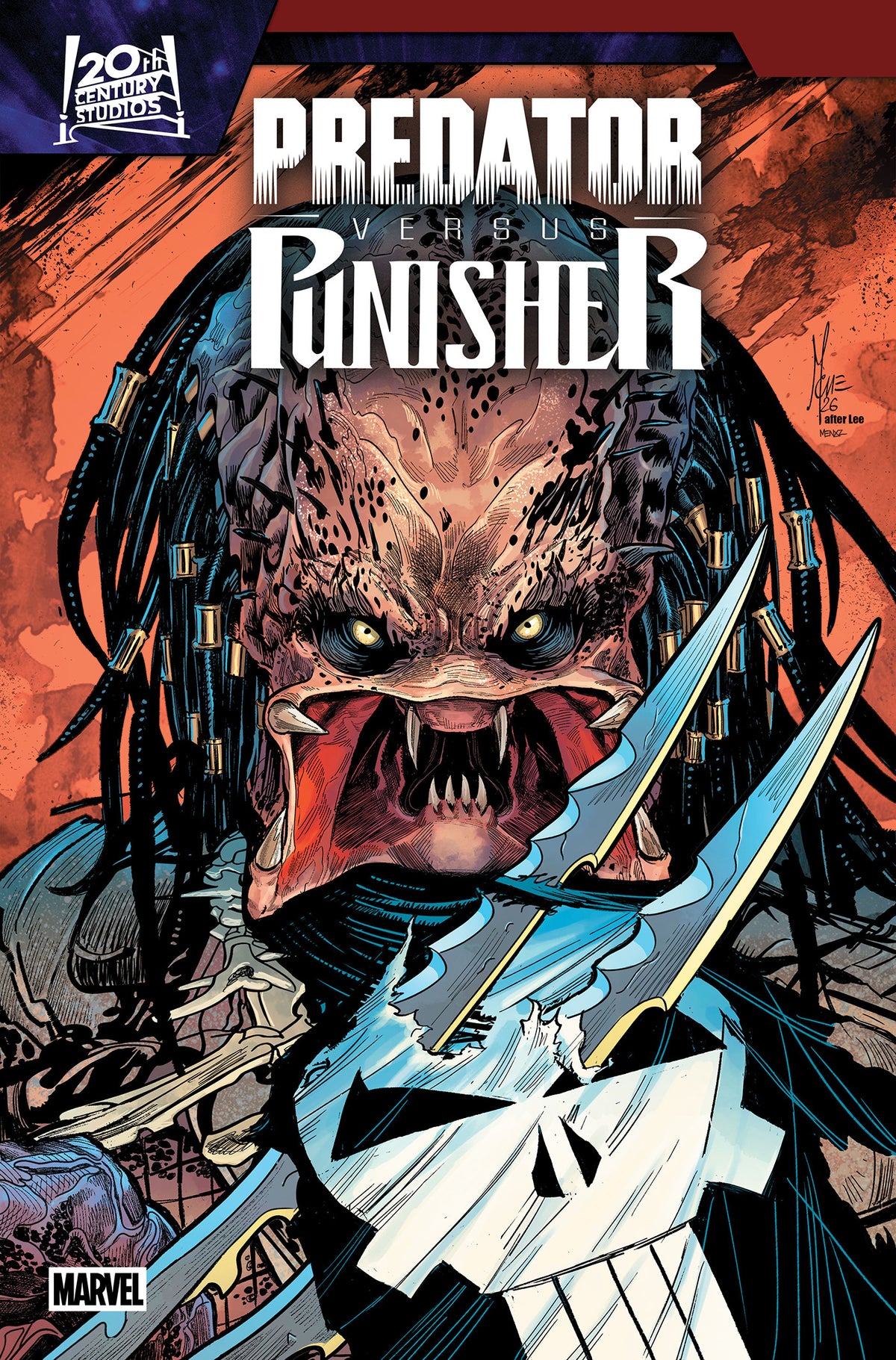 01/27/2027 PREDATOR VS. PUNISHER #3 COVER B MARCO CHECCHETTO HOMAGE VARIANT MARVEL
