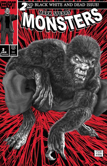 01/06/2027 MARK SPEARS MONSTERS #2 4TH PTG BLACK WHITE & DEAD EDITION CVR C MARK SPEARS SPIDER MAN #1 HOMAGE VA EX POSSE HOLDINGS