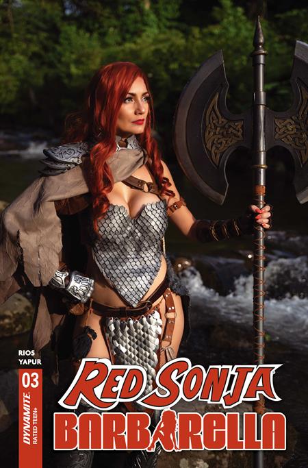 01/06/2027 RED SONJA BARBARELLA #3 CVR D COSPLAY IVY RED SONJA VAR DYNAMITE ENTERTAINMENT