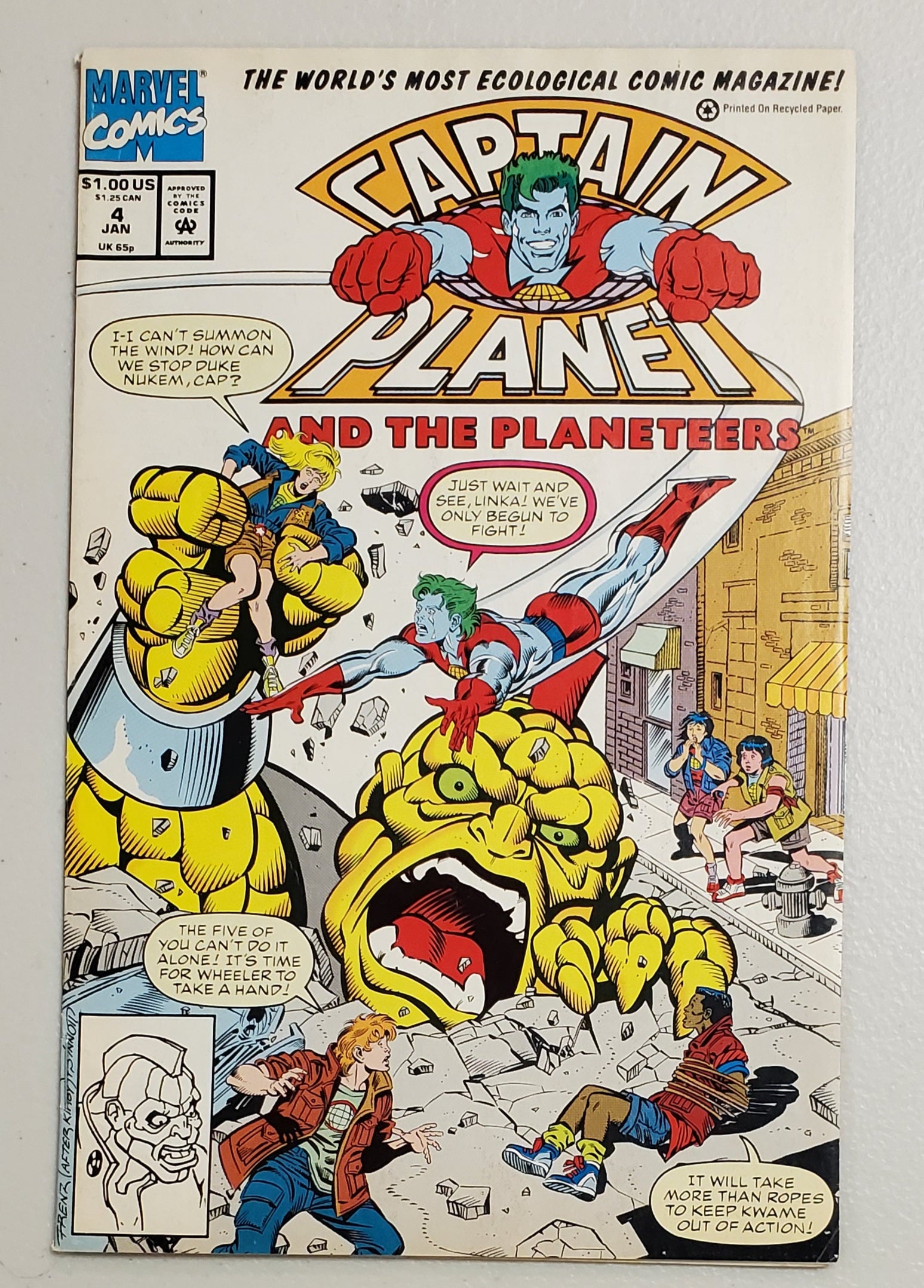 CAPTAIN PLANET #4 FANTASTIC FOUR HOMAGE 1992 Captain Planet DC COMICS