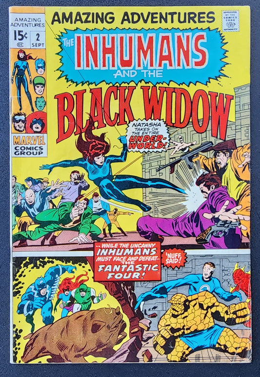 AMAZING ADVENTURES #2 INHUMANS & BLACK WIDOW 1970 X-Men MARVEL COMICS   