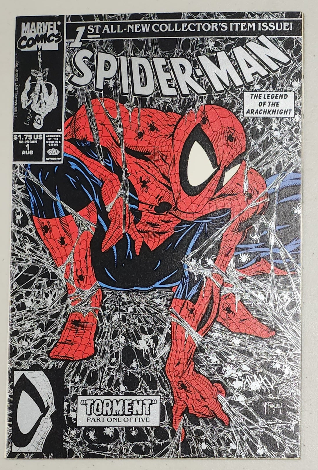 SPIDER-MAN #1 SILVER MCFARLANE 1990 [SD01] Spider-Man MARVEL COMICS   