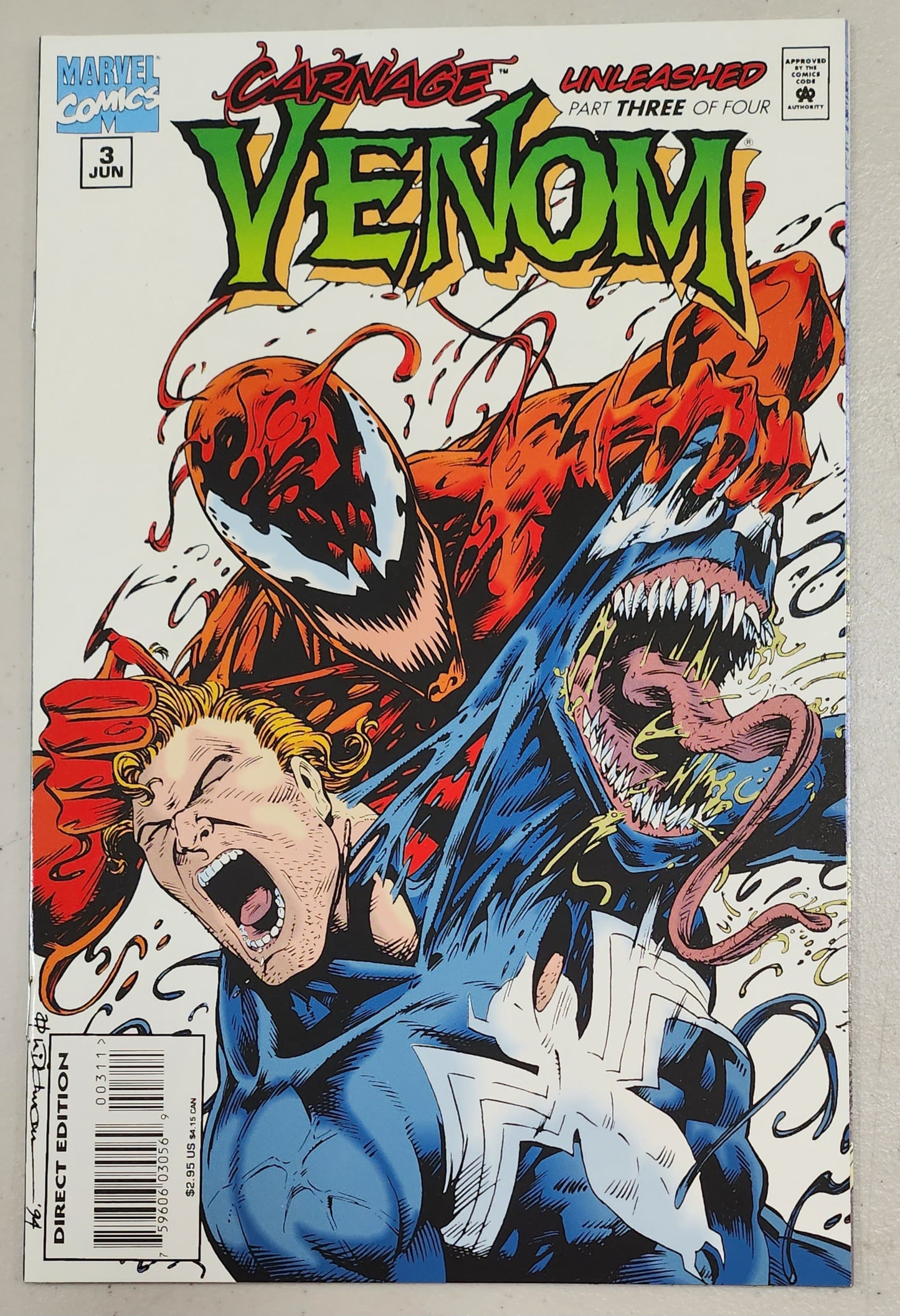 VENOM CARNAGE UNLEASHED #3 1995 Venom MARVEL COMICS   