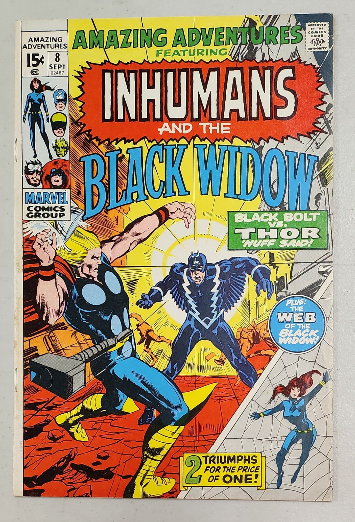 AMAZING ADVENTURES #8 BLACK WIDOW INHUMAN 1971 X-Men MARVEL COMICS