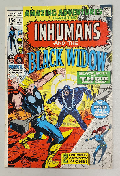 AMAZING ADVENTURES #8 BLACK WIDOW INHUMAN 1971 X-Men MARVEL COMICS