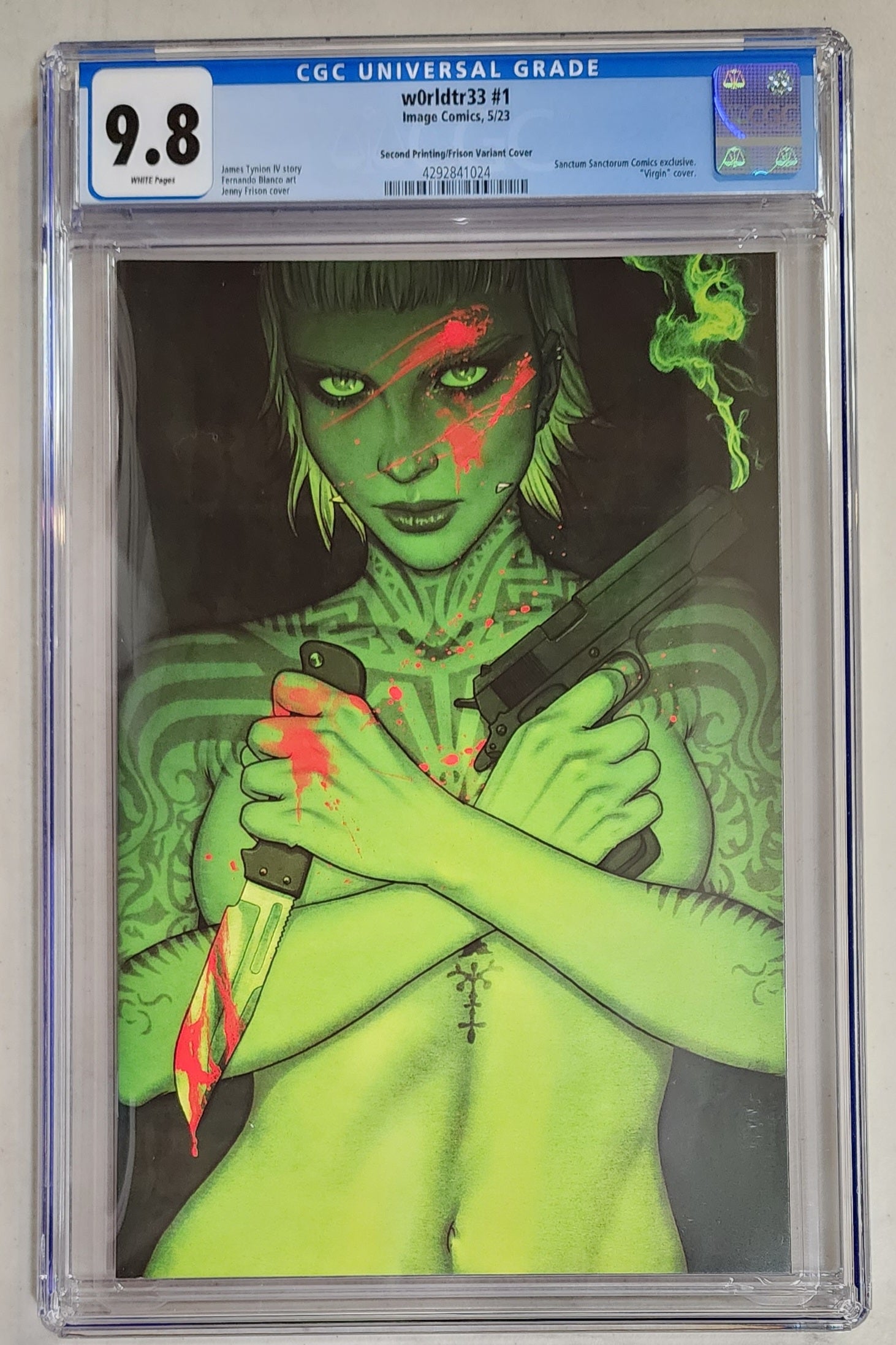 9.8 CGC W0RLDTR33 #1 2ND PRINT FRISON VIRGIN VARIANT 2023 [4292841024] W0RLDTR33 IMAGE COMICS   