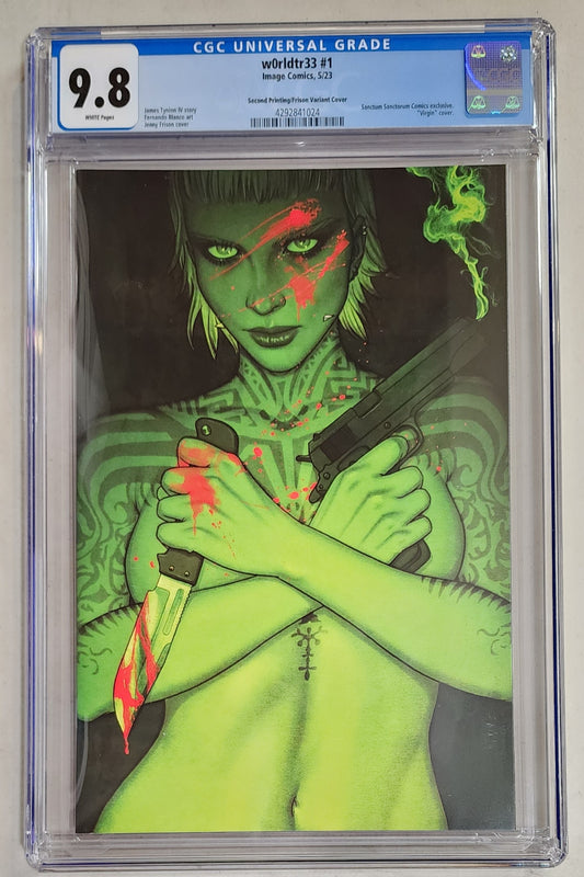 9.8 CGC W0RLDTR33 #1 2ND PRINT FRISON VIRGIN VARIANT 2023 [4292841024] W0RLDTR33 IMAGE COMICS   