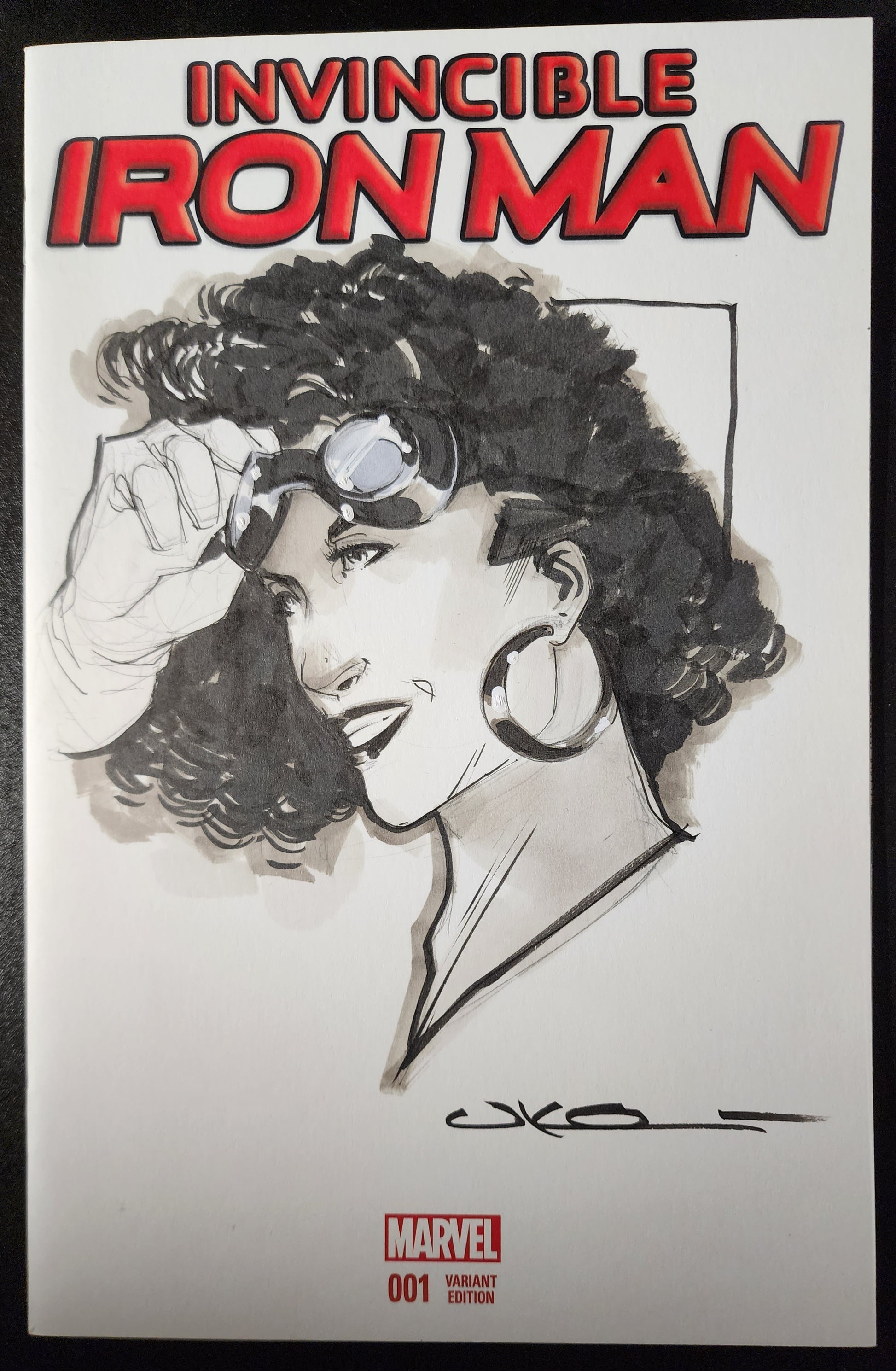 RIRI WILLIAMS IRONHEART BY UKO SMITH ON INVINCIBLE IRON MAN #1 BLANK SKETCH COVER comic books MARVEL COMICS   