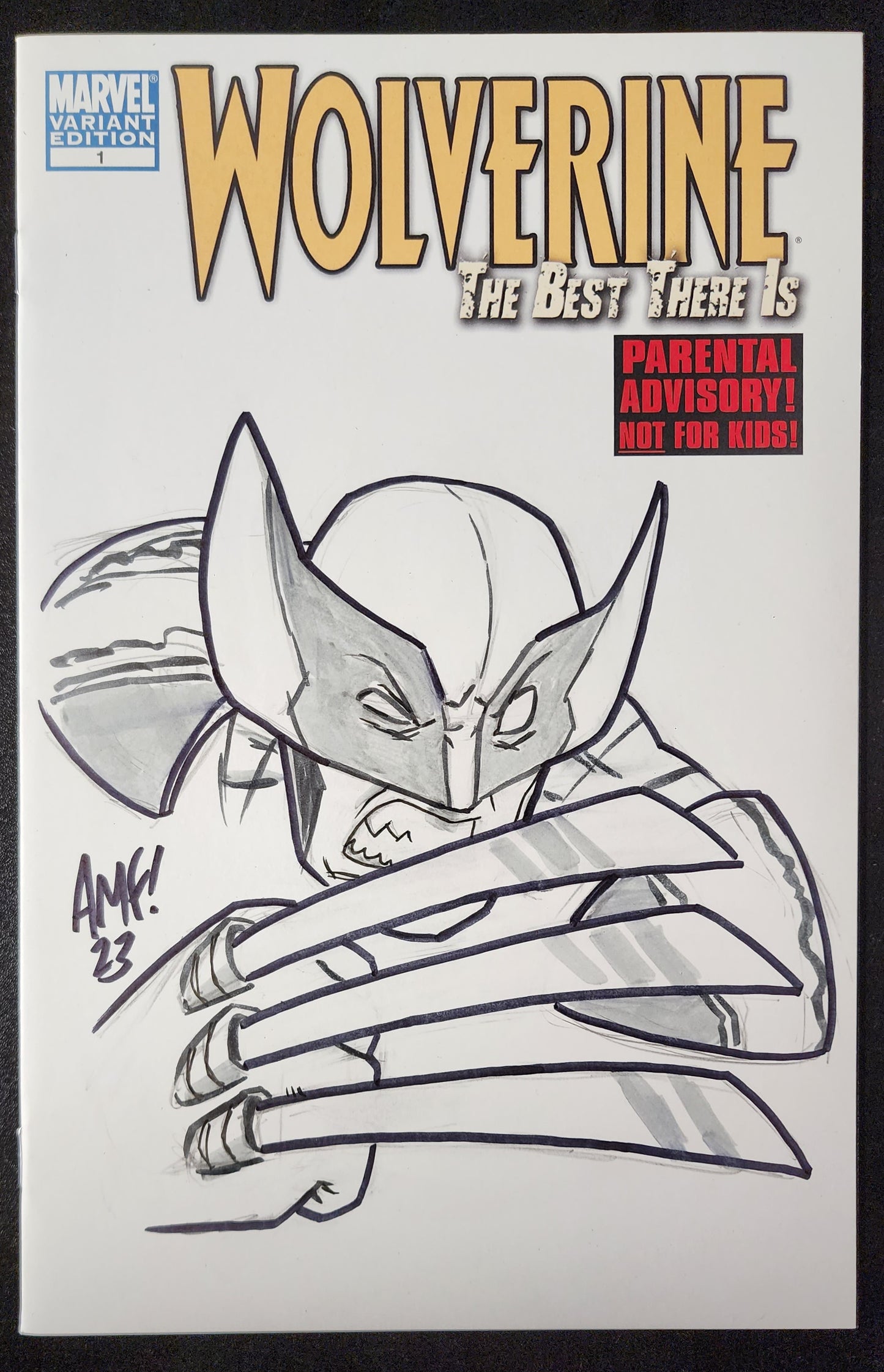 WOLVERINE BY TONY FLEECS ON WOLVERINE BEST THERE IS #1 BLANK SKETCH COVER comic books MARVEL COMICS   