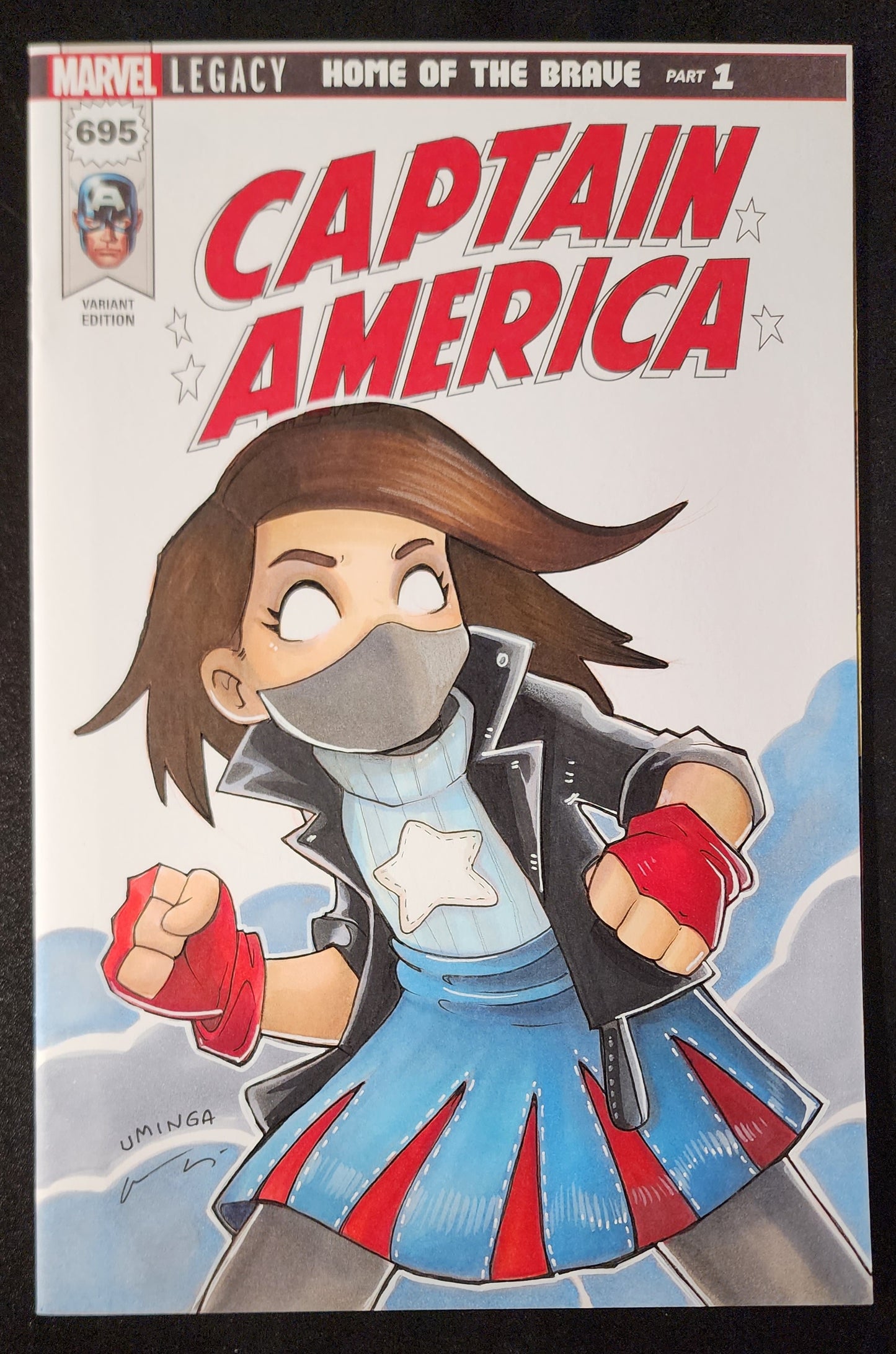 CAPTAIN AMERICA ARIELLE AGBAYANI BY CHRIS UMINGA ON AMERICA #695 BLANK SKETCH COVER Captain America MARVEL COMICS   