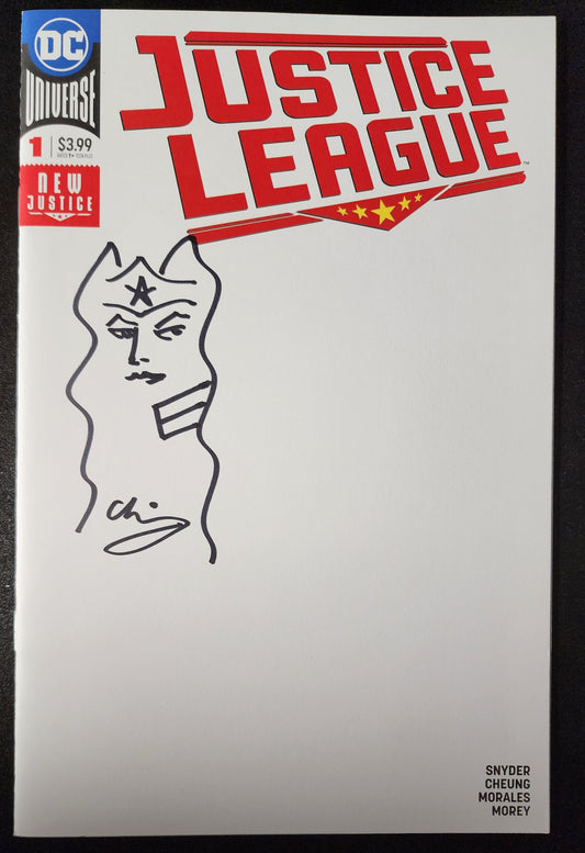 WONDER WOMAN BY CLIFF CHIANG ON JUSTICE LEAGUE #1 BLANK SKETCH COVER