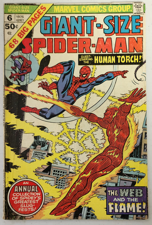 GIANT-SIZE SPIDER-MAN #6 HUMAN TORCH 1975 Spider-Man MARVEL COMICS