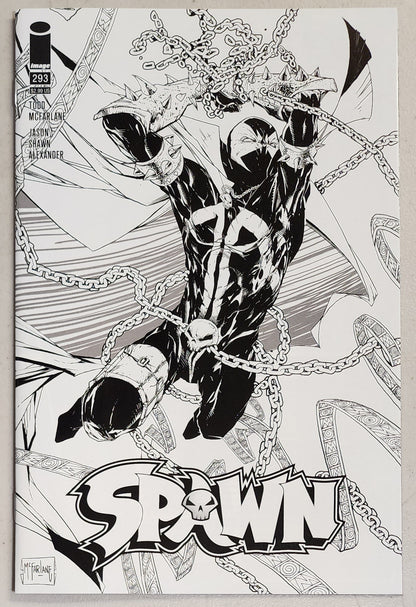 SPAWN #293 B&W VARIANT 1ST PRINT ERROR (1ST APP GODSEND) 2019 Spawn IMAGE COMICS   