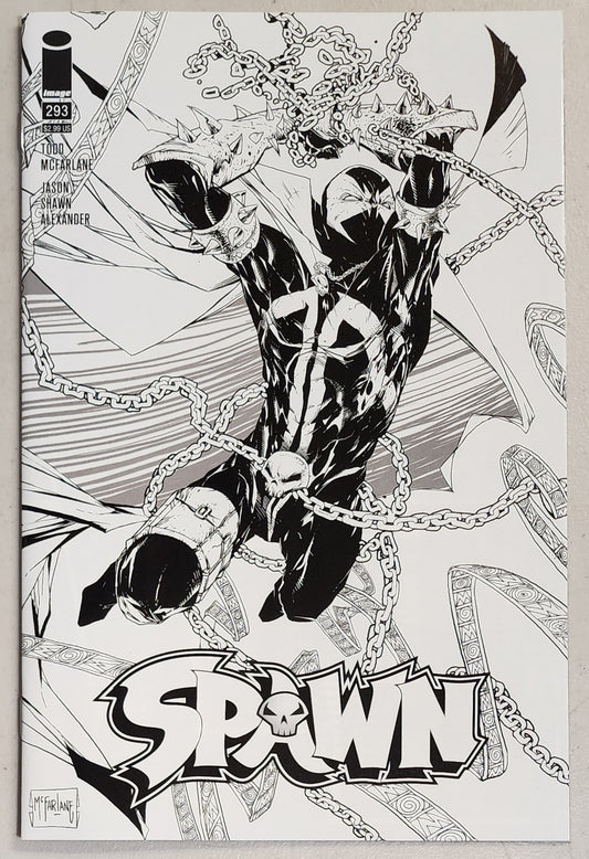 SPAWN #293 B&W VARIANT 1ST PRINT ERROR (1ST APP GODSEND) 2019