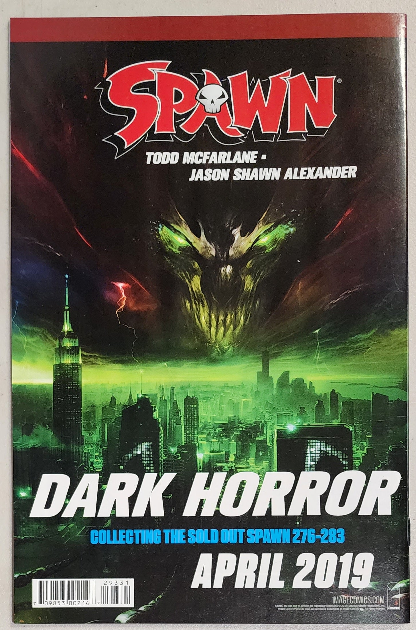 SPAWN #293 B&W VARIANT 1ST PRINT ERROR (1ST APP GODSEND) 2019 Spawn IMAGE COMICS   