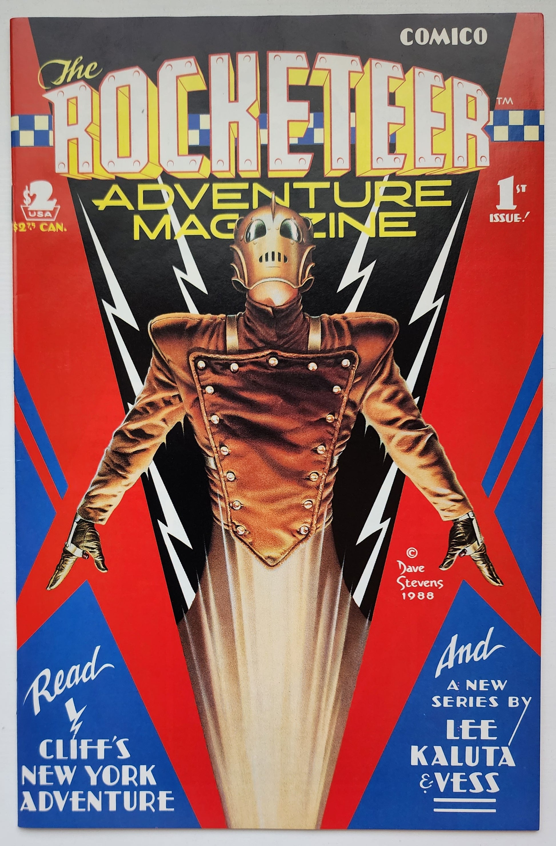 ROCKETEER ADVENTURE MAGAZINE #1 1988 DAVE STEVENS COVER Rocketeer WALT DISNEY PUBLICATIONS