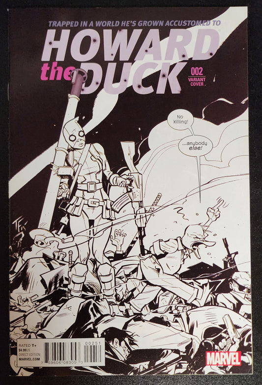 HOWARD THE DUCK #2 2ND PRINT GWENPOOL SKETCH VARIANT 2016 Howard the Duck MARVEL COMICS