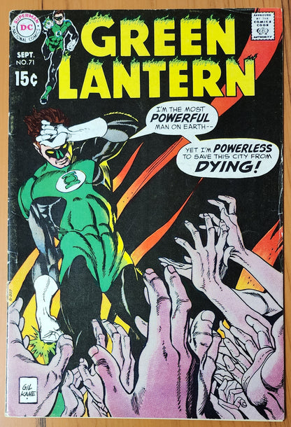 GREEN LANTERN #71 1969 SIGNED BY GIL KANE INTERIOR PAGE