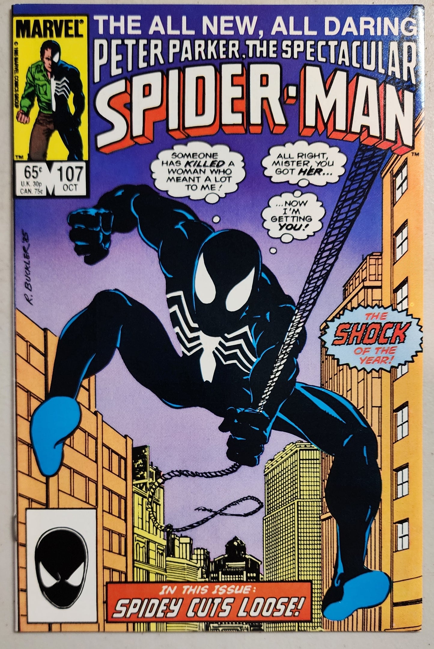 PETER PARKER SPECTACULAR SPIDER-MAN #107 1985 (1ST APP SIN-EATER) Spectacular Spider-Man MARVEL COMICS