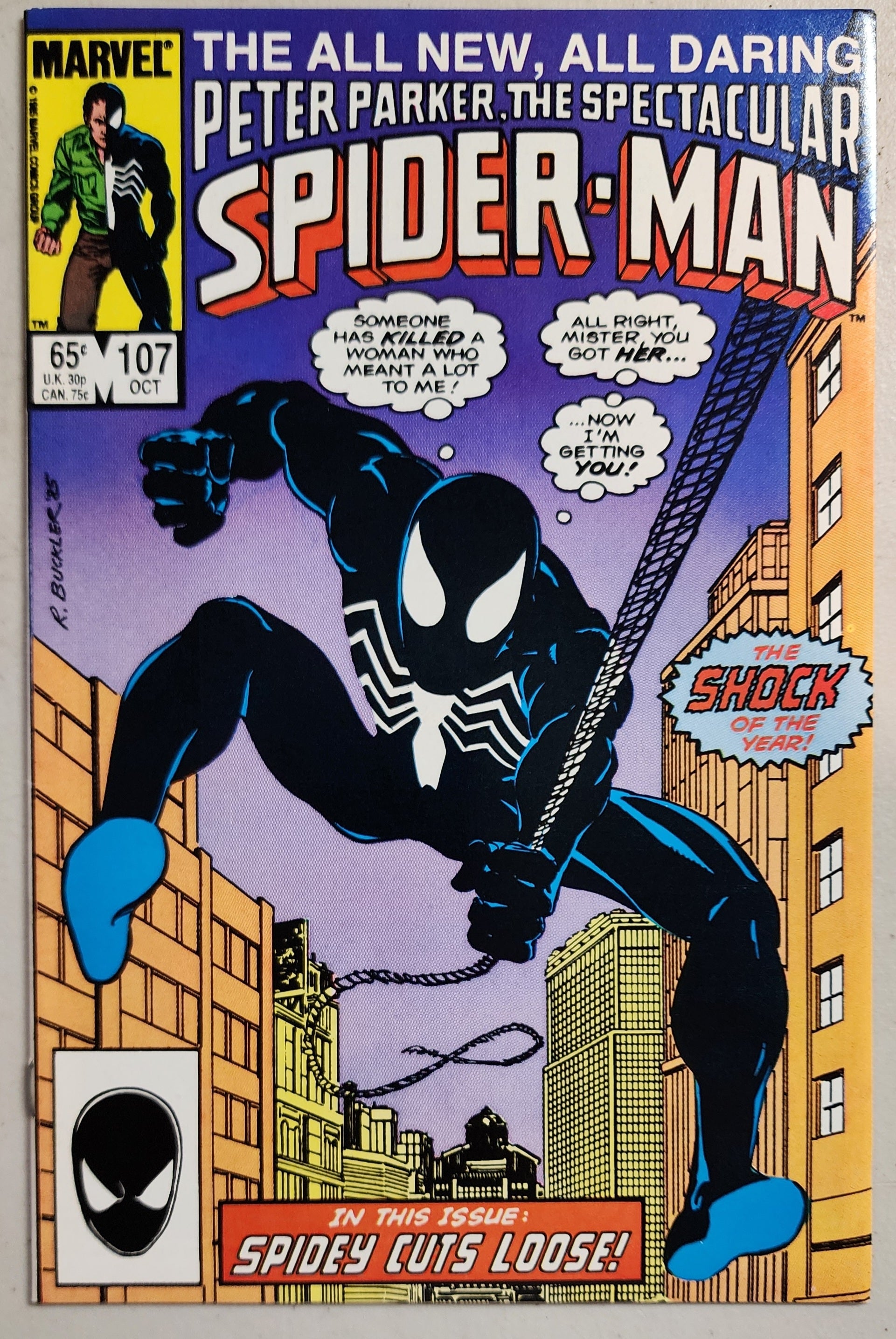 PETER PARKER SPECTACULAR SPIDER-MAN #107 1985 (1ST APP SIN-EATER) Spectacular Spider-Man MARVEL COMICS