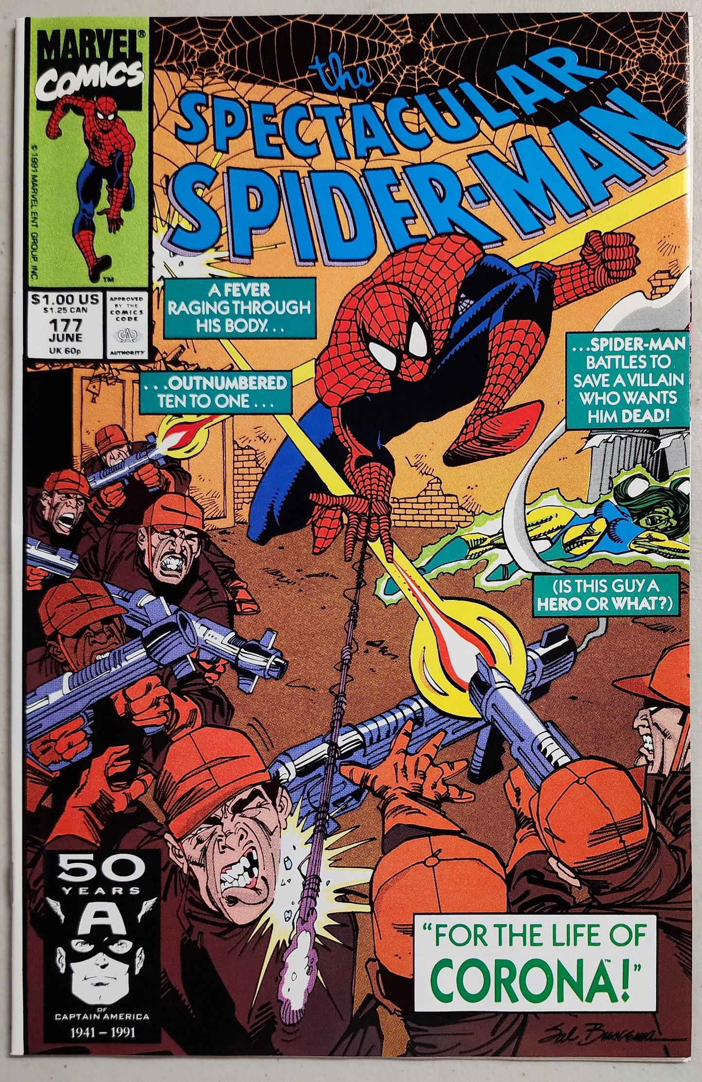 SPECTACULAR SPIDER-MAN #177 1991 (2ND APP CORONA) Spectacular Spider-Man MARVEL COMICS