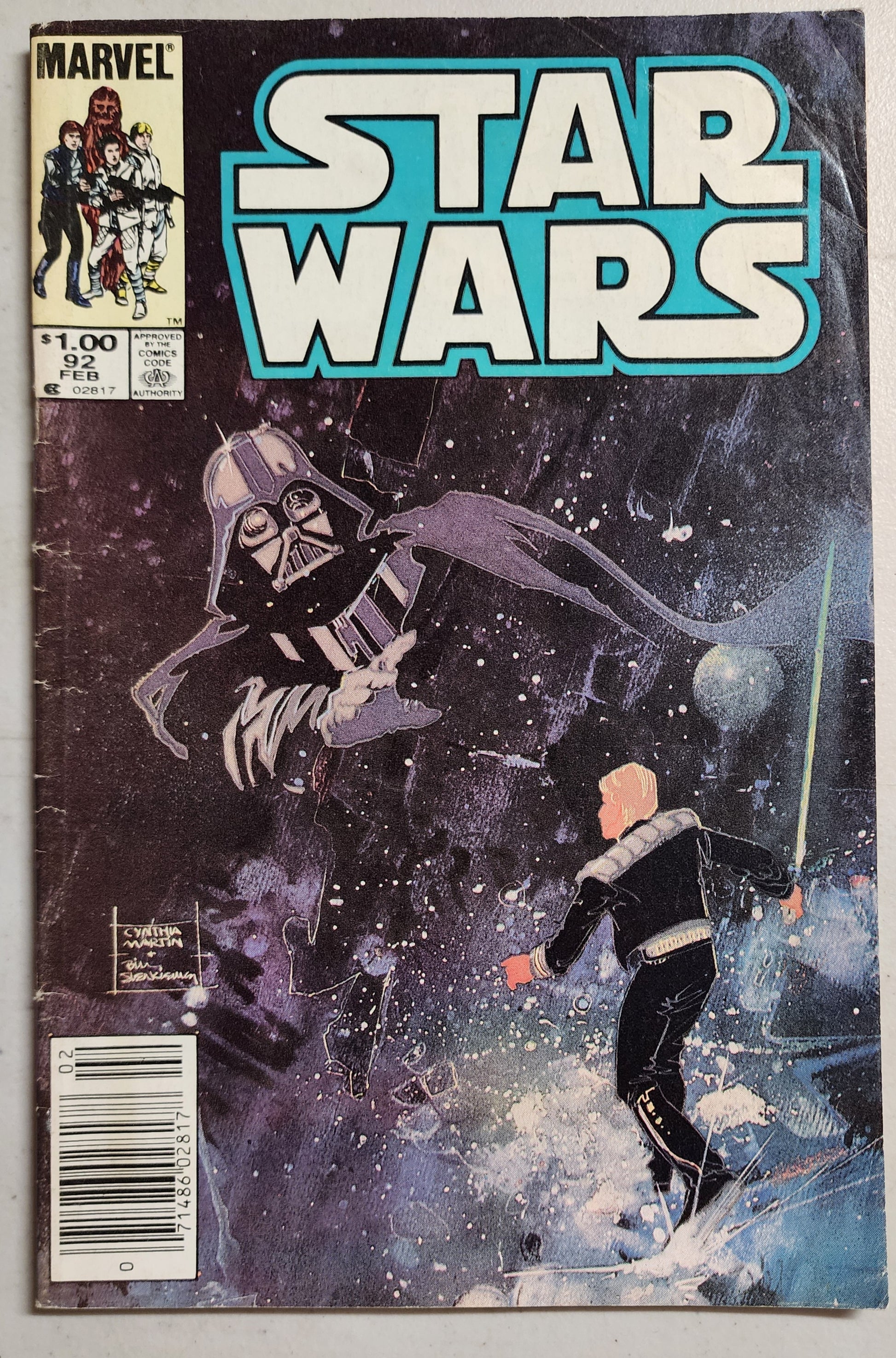 STAR WARS #92 SIENKIEWICZ NEWSSTAND 1985 Star Wars MARVEL COMICS   