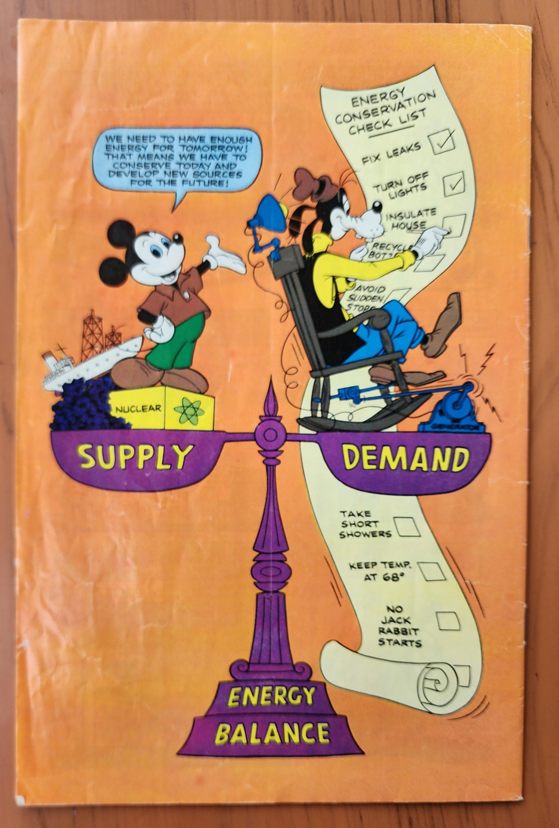MICKEY MOUSE & GOOFY EXPLORE ENERGY CONSERVATION 1978 Disney DISNEY