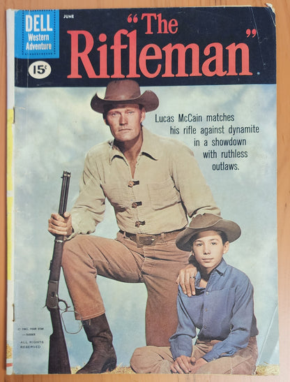 THE RIFLEMAN #7 CHUCK CONNORS & JOHNNY CRAWFORD PHOTO COVER 1961