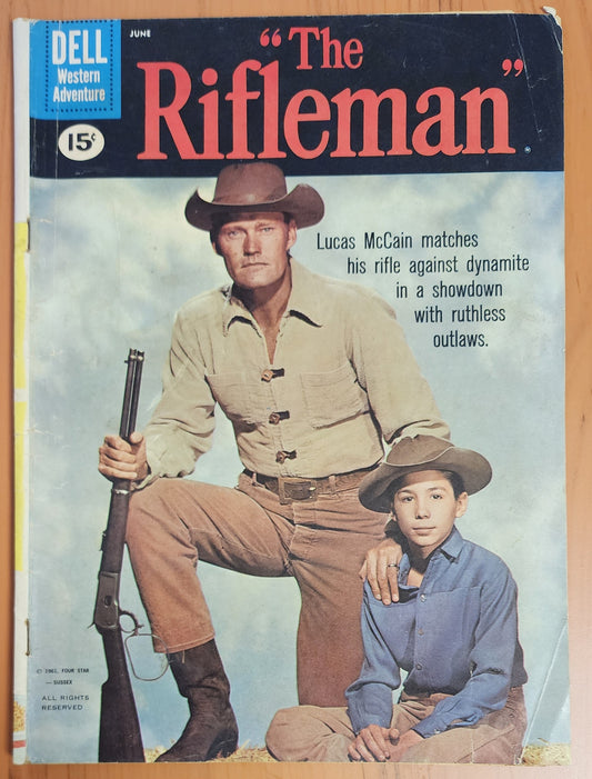 THE RIFLEMAN #7 CHUCK CONNORS & JOHNNY CRAWFORD PHOTO COVER 1961