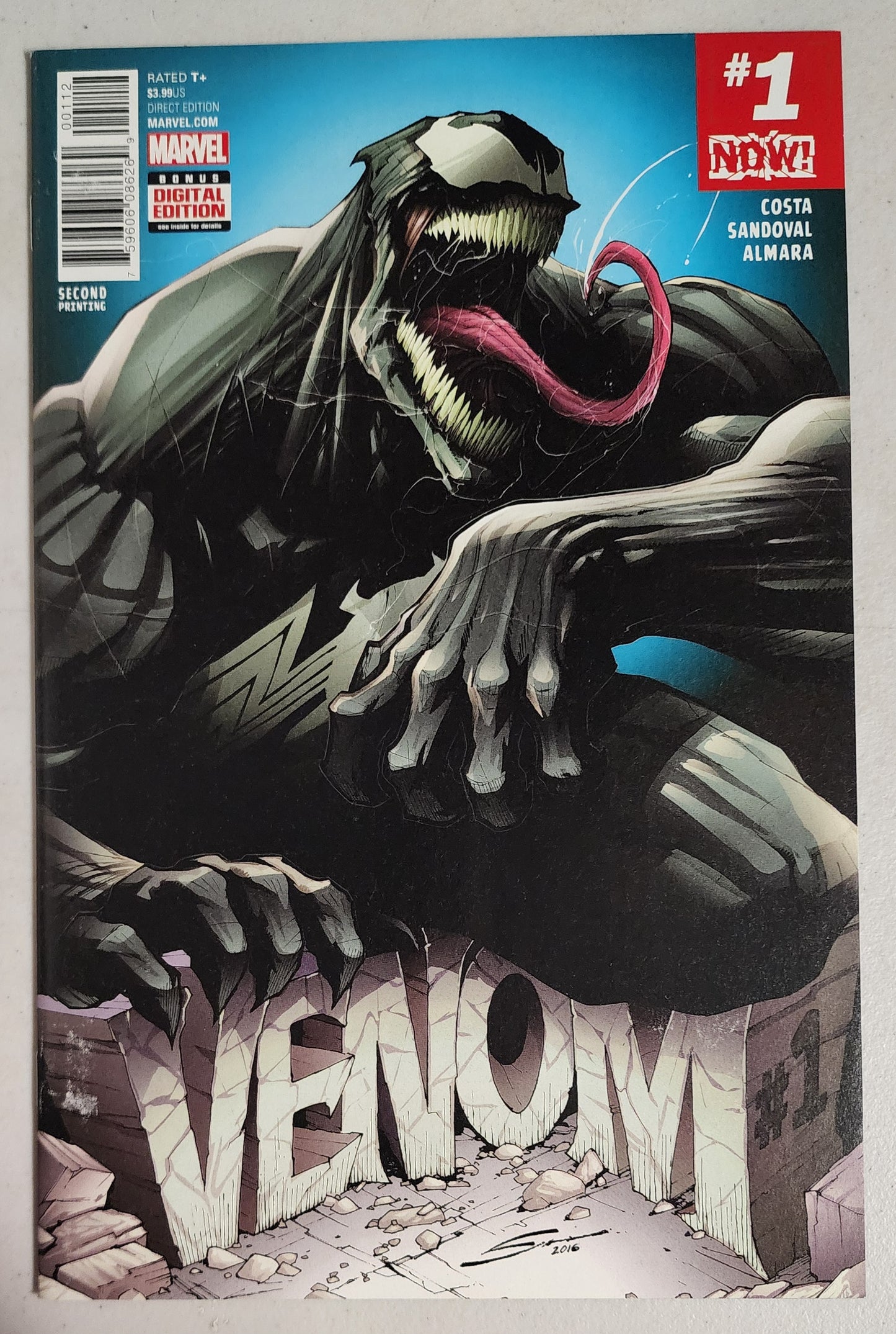 VENOM #1 2ND PRINT VARIANT 2016 (1ST LEE PRICE) [S01] Venom MARVEL COMICS