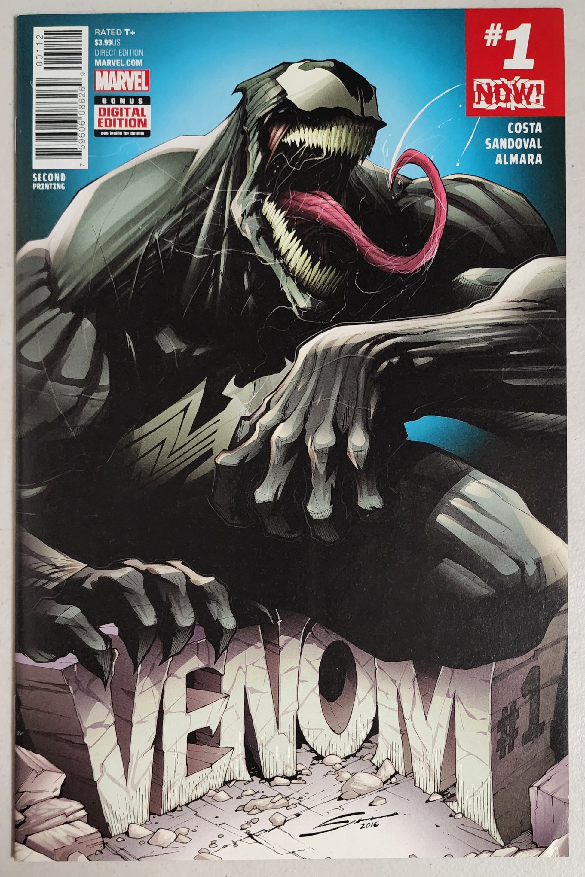 VENOM #1 2ND PRINT VARIANT 2016 (1ST LEE PRICE) [S03] Venom MARVEL COMICS