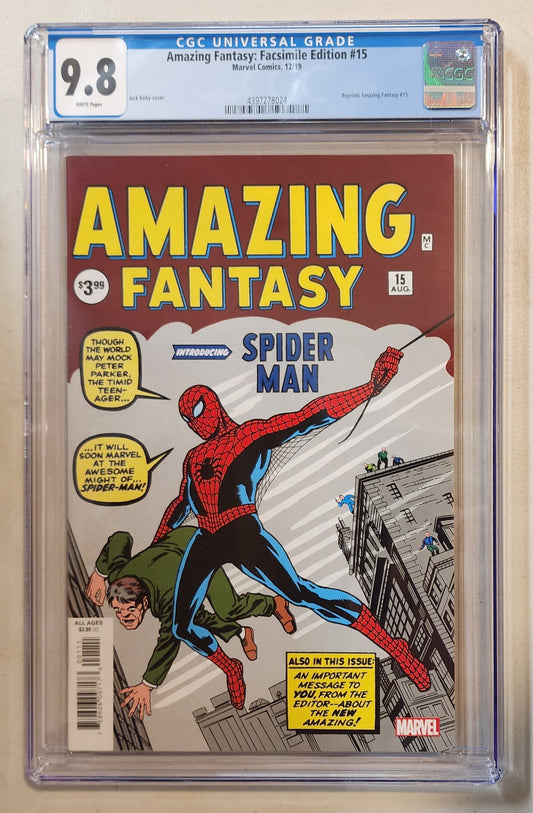 9.8 CGC AMAZING FANTASY #15 FACSIMILIE REPRINT [4397278024] Amazing Fantasy MARVEL COMICS