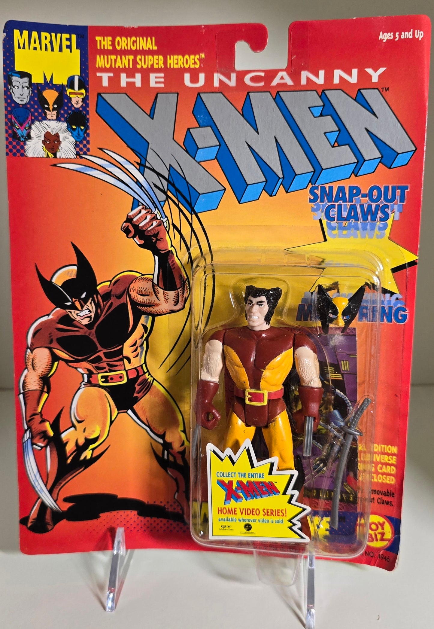 TOY BIZ UNCANNY X-MEN WOLVERINE ORIGINAL COSTUME ACTION FIGURE SERIES 1 1991 [PH04] X-Men Toy Biz   