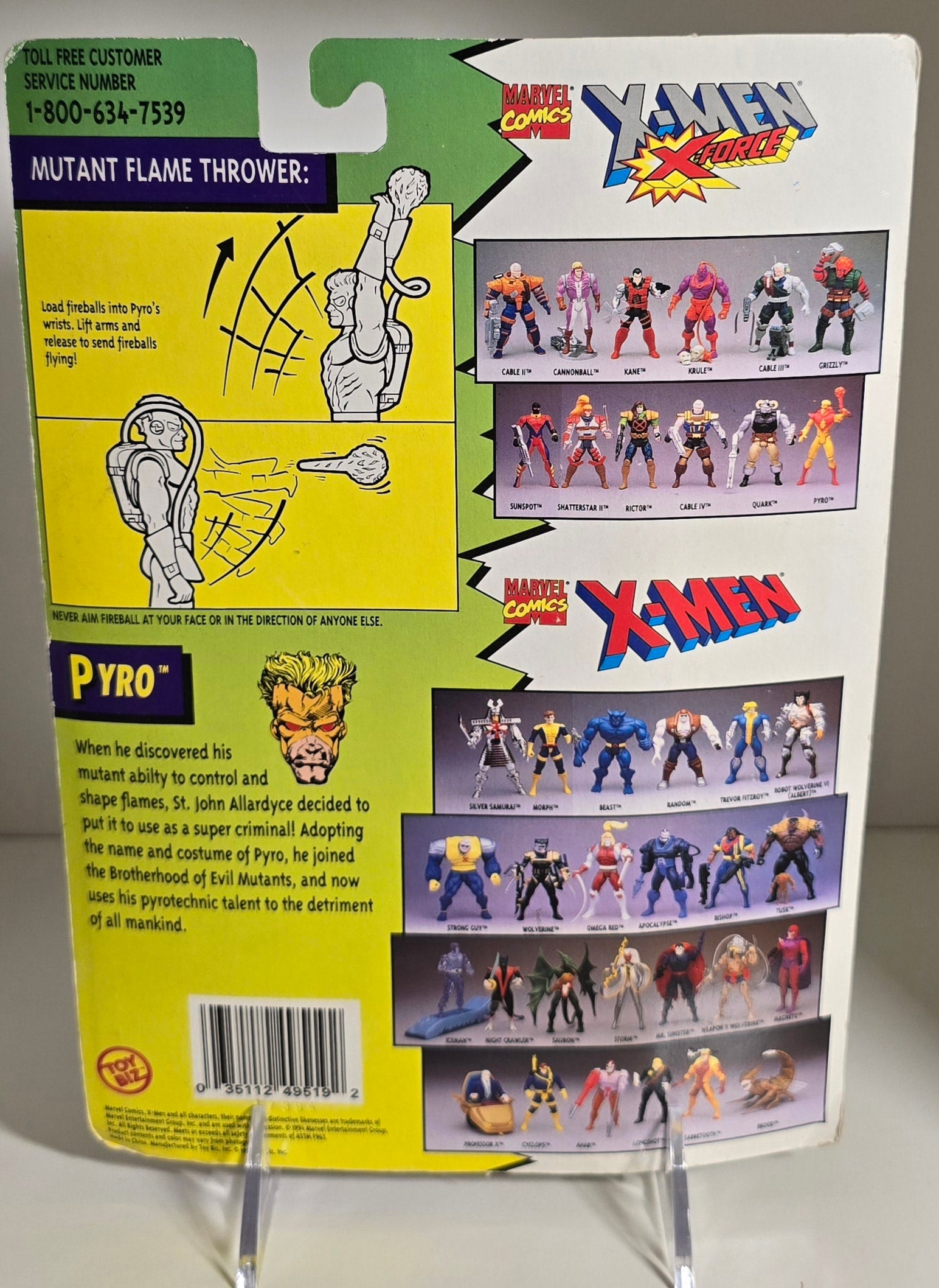 TOY BIZ UNCANNY X-MEN PYRO ACTION FIGURE 1994 [PH01] X-Men Toy Biz   