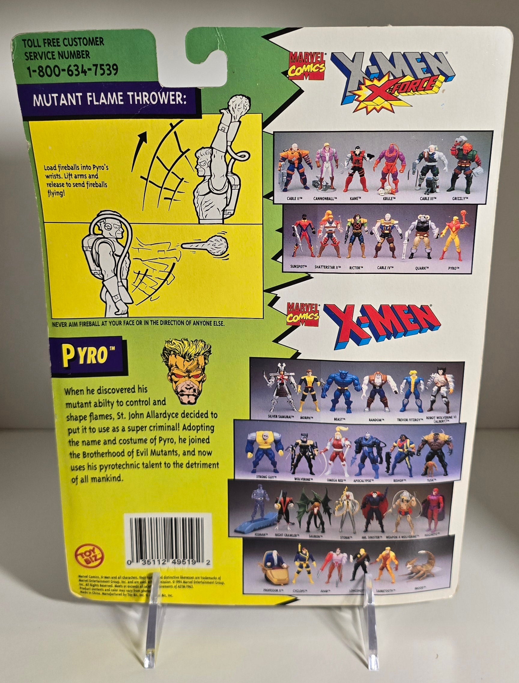 TOY BIZ UNCANNY X-MEN PYRO ACTION FIGURE 1994 [PH02] X-Men Toy Biz   