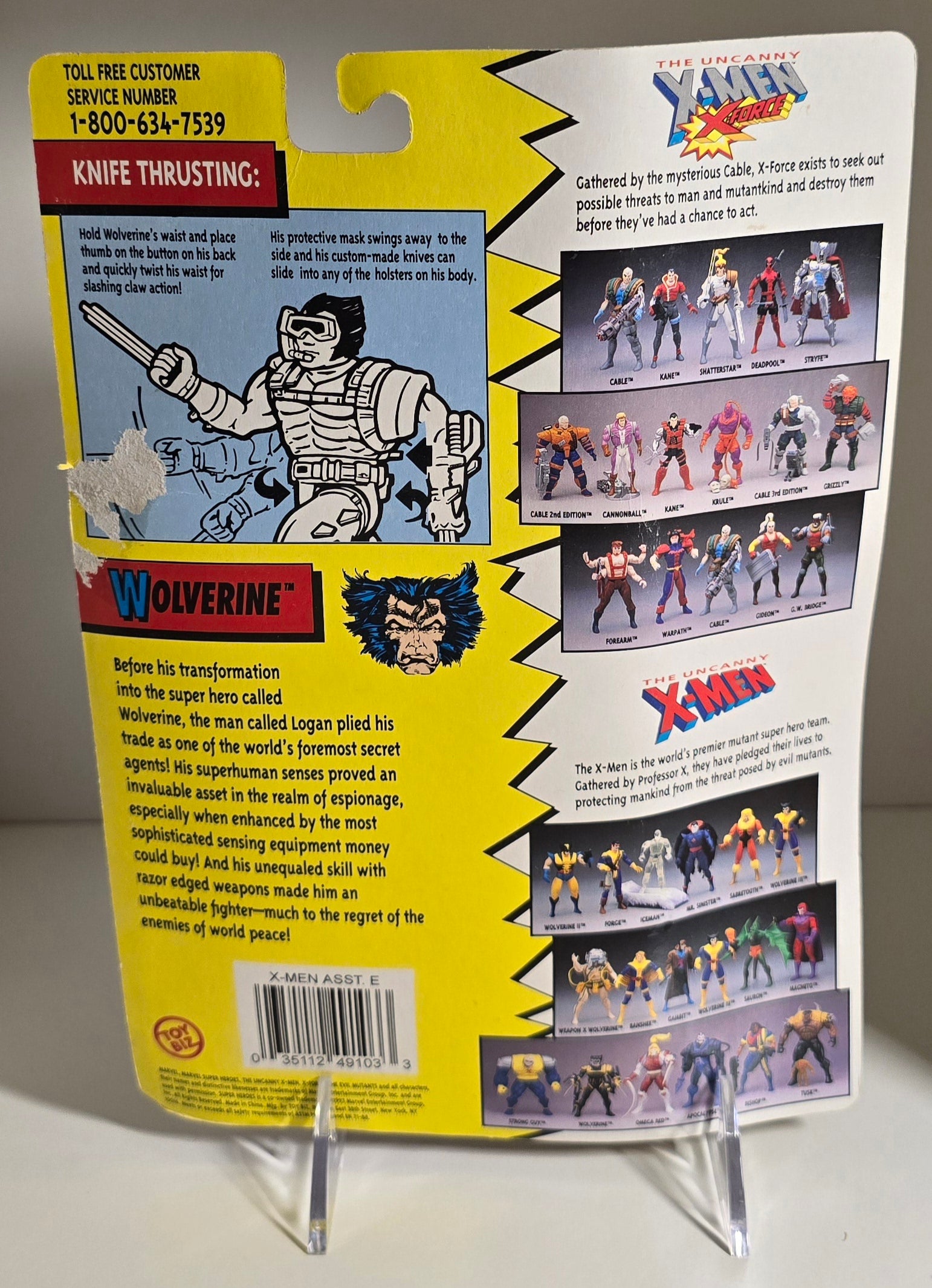 TOY BIZ UNCANNY X-MEN WOLVERINE 5TH EDITION ACTION FIGURE 1993