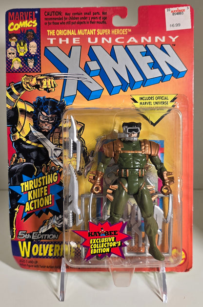 TOY BIZ UNCANNY X-MEN WOLVERINE KAYBEE EXCLUSIVE GREEN 5TH EDITION ACTION FIGURE SERIES _ 1993 [PH05] X-Men Toy Biz   