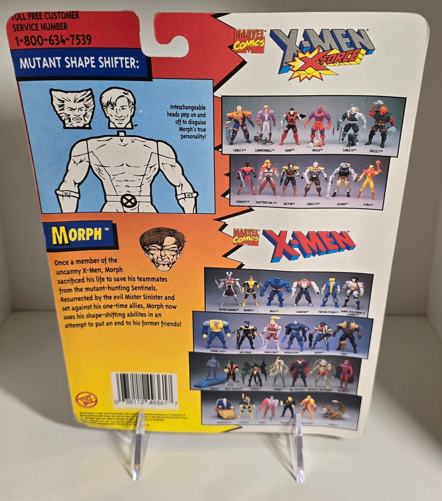 TOY BIZ UNCANNY X-MEN MORPH ACTION FIGURE 1994 [PH01] X-Men Toy Biz   