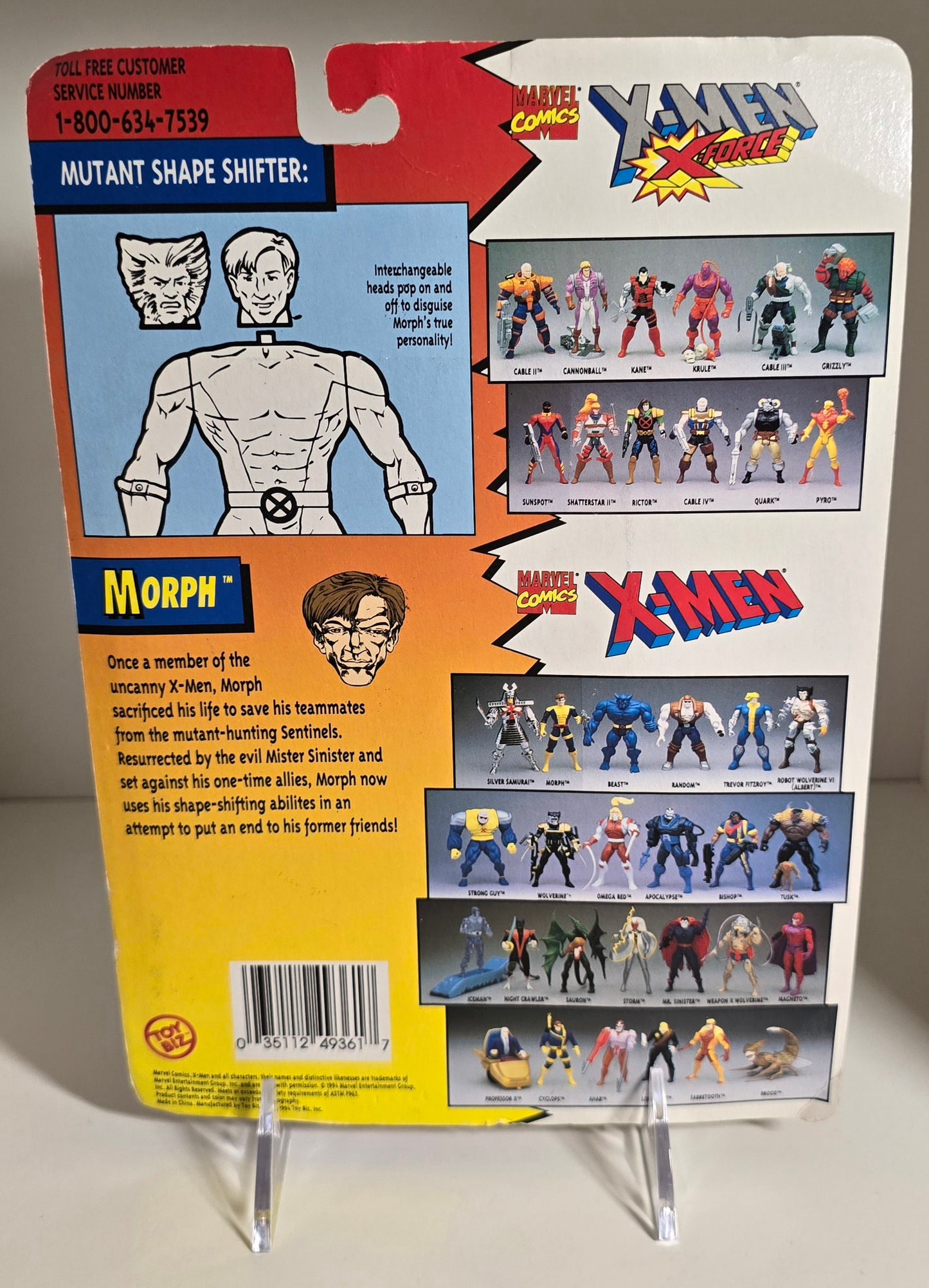 TOY BIZ UNCANNY X-MEN MORPH ACTION FIGURE 1994 [PH03] X-Men Toy Biz   