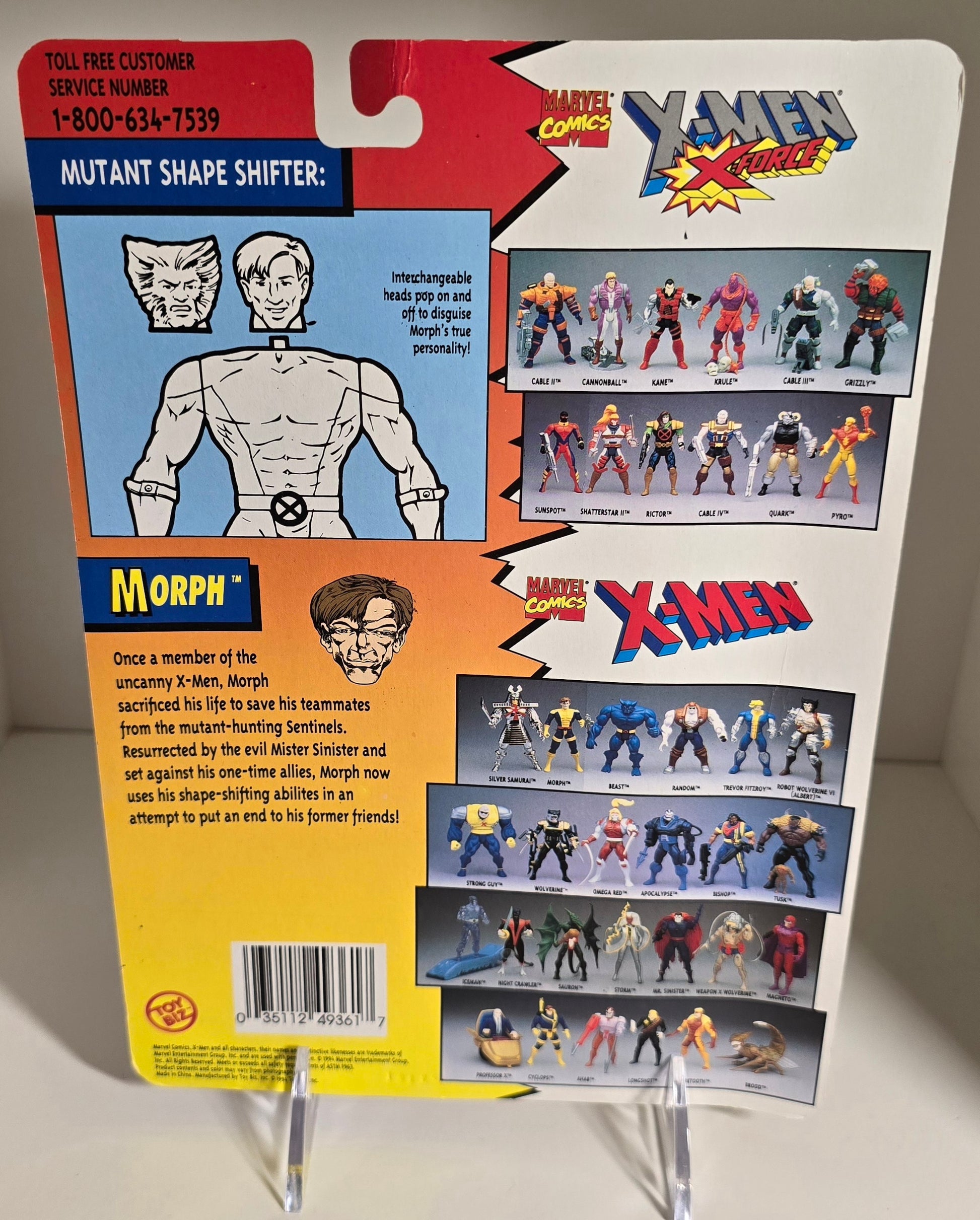 TOY BIZ UNCANNY X-MEN MORPH ACTION FIGURE 1994 [PH04] X-Men Toy Biz   