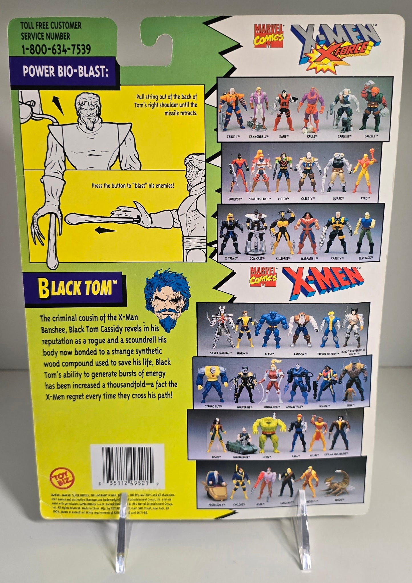 TOY BIZ UNCANNY X-MEN BLACK TOM ACTION FIGURE 1994 [PH01] X-Men Toy Biz   