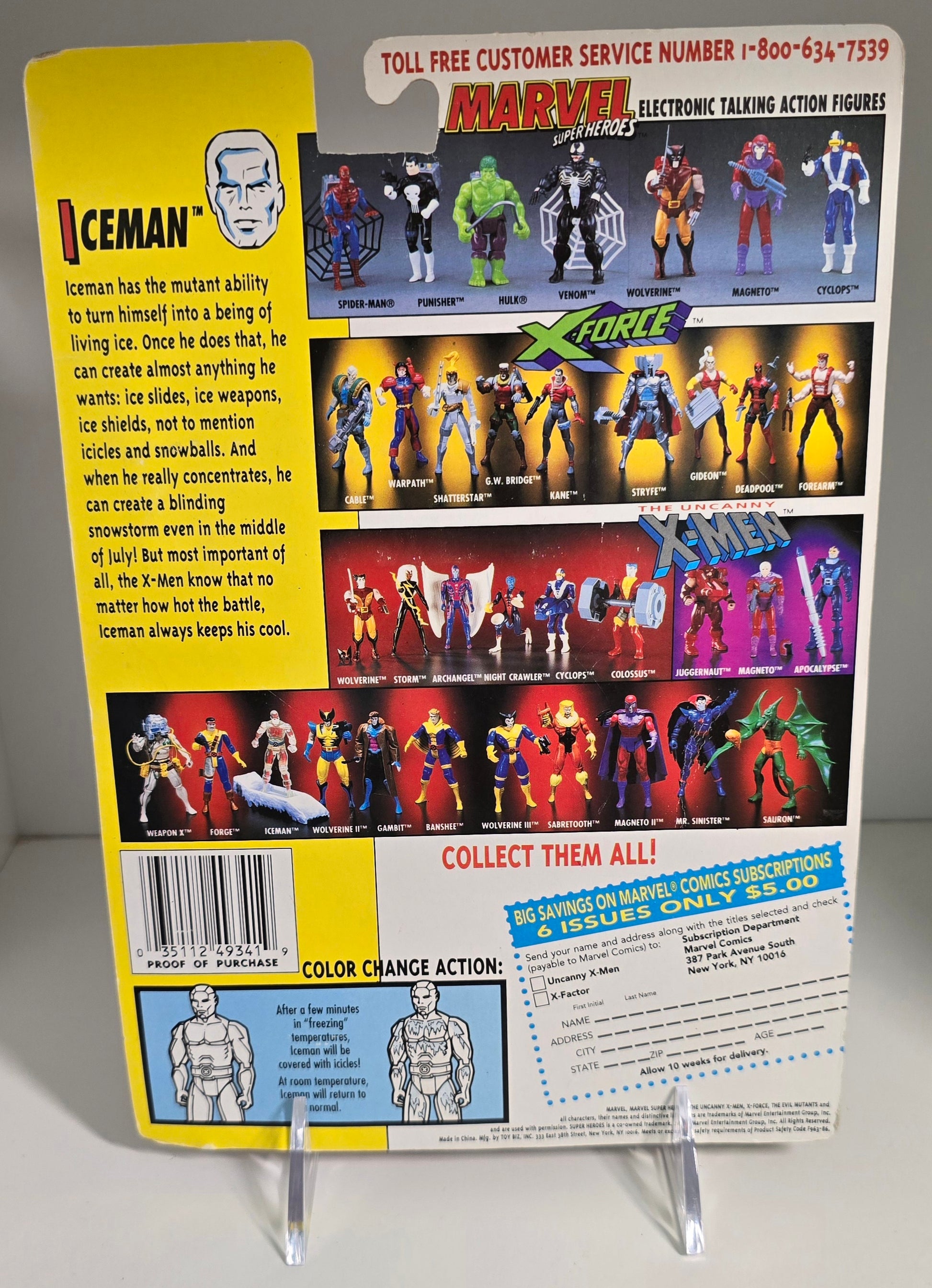 TOY BIZ UNCANNY X-MEN ICEMAN ACTION FIGURE 1993 [PH01] X-Men Toy Biz   