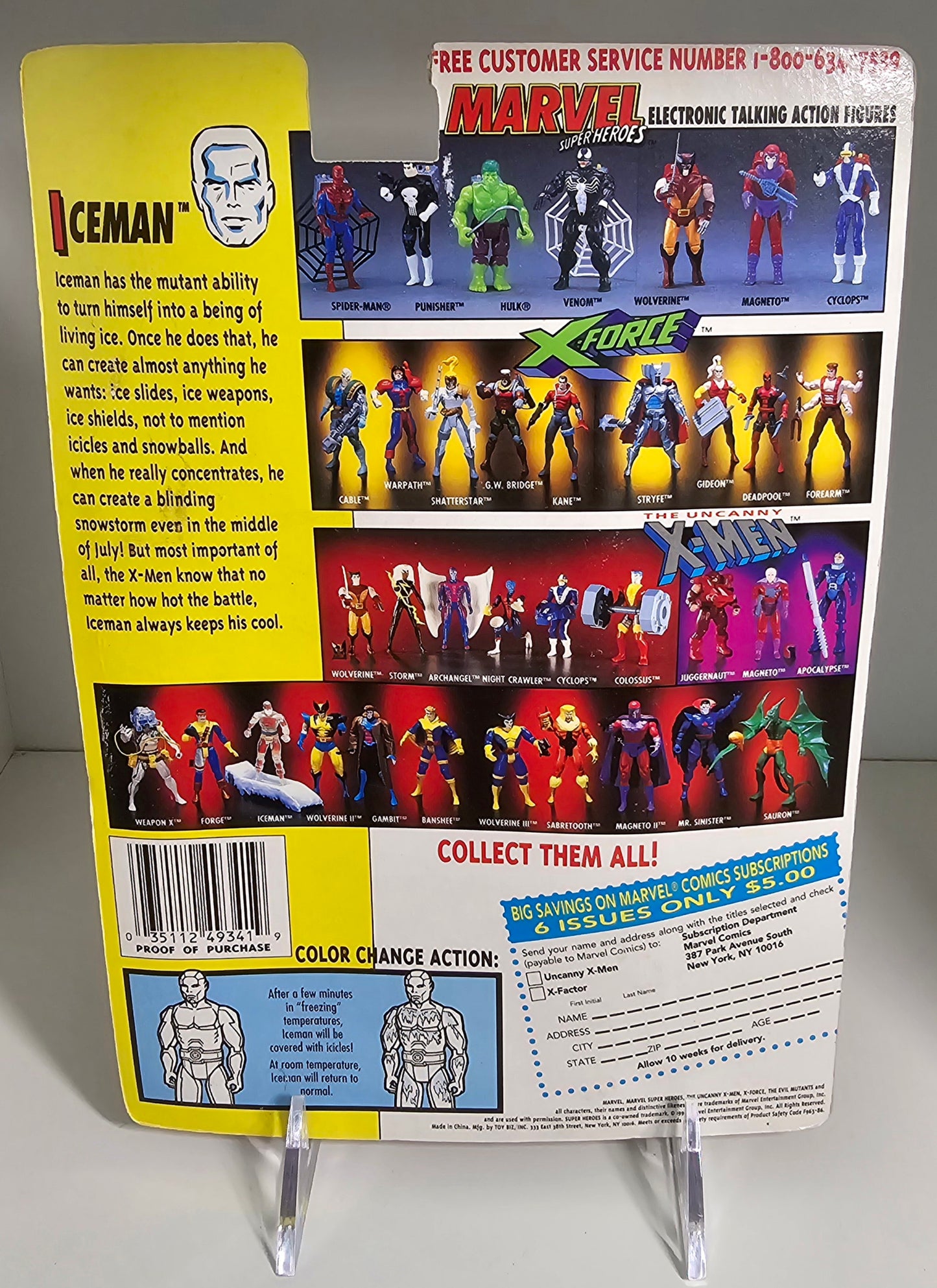 TOY BIZ UNCANNY X-MEN ICEMAN ACTION FIGURE 1993 [PH05] X-Men Toy Biz   